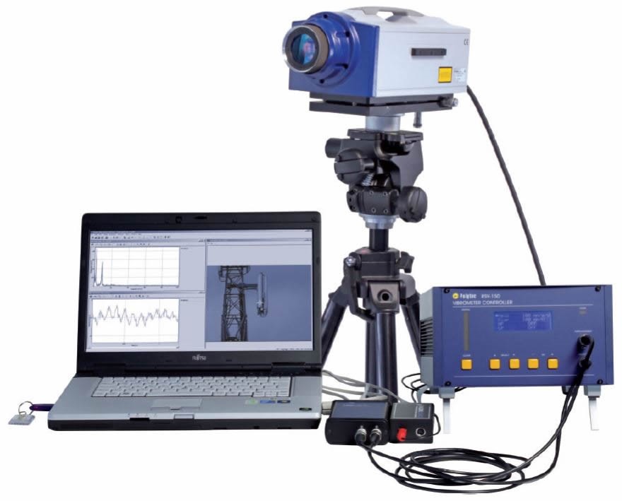The RSV-150 Remote Sensing Vibrometer is designed for point-and-shoot condition monitoring and testing the dynamics of structures from a distance